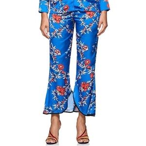LOBO ROSA Granada Pomegranate & Floral Satin Pants (XS)
